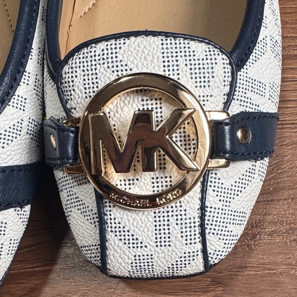 Michael Kors Cream and Navy Loafers with Gold Accent - Picture 7 of 7